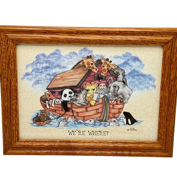 Noahs Ark Child Baby Room Art Prints In Oak Frames 6"x8" Set Of 2 1993 - 96 - Picture 3 of 13